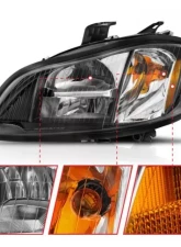 AnzoUSA LED Crystal Headlights Black Housing w/ Clear Lens (Pair) Freightliner M2 2002-2014                                     - 131030 - Image 3