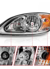 Anzo Crystal Headlights Chrome Housing International Prostar 2008-2016                                     - 131033 - Image 3