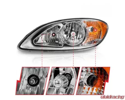 Anzo Crystal Headlights Chrome Housing International Prostar 2008-2016 - 131033