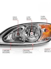 Anzo Crystal Headlights Chrome Housing International Prostar 2008-2016                                     - 131033 - Image 4