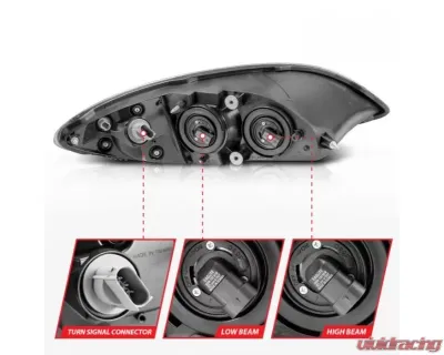 Anzo Crystal Headlights Chrome Housing International Prostar 2008-2016 - 131033