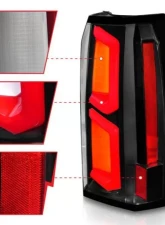 Anzo USA LED Tail Lights w/ Light Bar Black Housing Clear Lens Chevrolet Tahoe|Suburban 2015-2020                                     - 311374 - Image 3