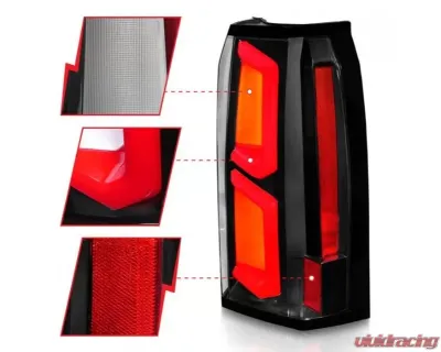 Anzo USA LED Tail Lights w/ Light Bar Black Housing Clear Lens Chevrolet Tahoe|Suburban 2015-2020 - 311374