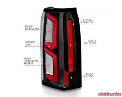 Anzo USA LED Tail Lights w/ Light Bar Black Housing Clear Lens Chevrolet Tahoe|Suburban 2015-2020 - 311374