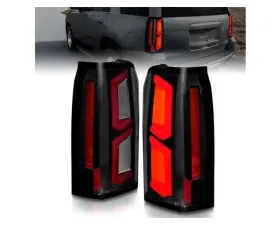 Anzo USA LED Tail Lights w/ Light Bar Black Housing Smoke Lens Chevrolet Tahoe|Suburban 2015-2020