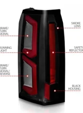 Anzo USA LED Tail Lights w/ Light Bar Black Housing Smoke Lens Chevrolet Tahoe|Suburban 2015-2020                                     - 311375 - Image 4