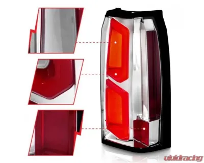 Anzo USA LED Tail Lights w/ Light Bar Chrome Housing Clear Lens Chevrolet Tahoe|Suburban 2015-2020 - 311376