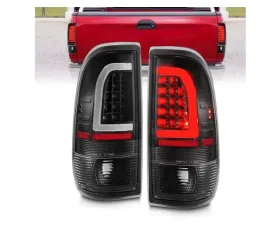 Anzo USA LED Tail Lights w/ Light Bar Black Housing Clear Lens Ford F-150|F-250|F-350|F-450 1997-2007