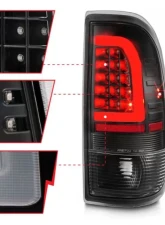 Anzo USA LED Tail Lights w/ Light Bar Black Housing Clear Lens Ford F-150|F-250|F-350|F-450 1997-2007                                     - 311377 - Image 3