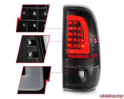 Anzo USA LED Tail Lights w/ Light Bar Black Housing Clear Lens Ford F-150|F-250|F-350|F-450 1997-2007 - 311377
