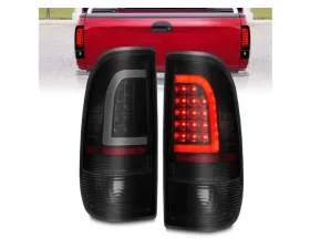 Anzo USA LED Tail Lights w/ Light Bar Black Housing Smoke Lens Ford F-150|F-250|F-350|F-450 1997-2007
