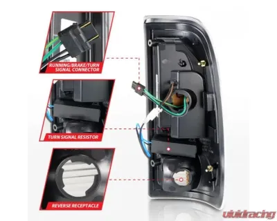 Anzo USA LED Tail Lights w/ Light Bar Black Housing Smoke Lens Ford F-150|F-250|F-350|F-450 1997-2007 - 311378