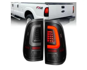 Anzo USA LED Tail w/ Lights Bar Black Housing Smoke Lens Ford F-250|F-350 |F-450|F-550 2008-2016