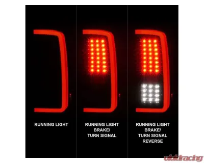Anzo USA LED Tail Lights w/ Light Bar Black Housing Smoke Chevrolet Silverado1500 | 2500 | 3500 2007-2013 - 311381