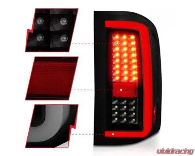 Anzo USA LED Tail Lights w/ Light Bar Black Housing Smoke Chevrolet Silverado1500 | 2500 | 3500 2007-2013 - 311381
