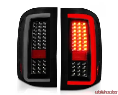 Anzo USA LED Tail Lights w/ Light Bar Black Housing Smoke Chevrolet Silverado1500 | 2500 | 3500 2007-2013 - 311381