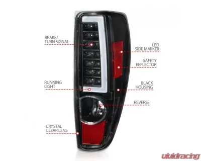 Anzo USA LED Tail Lights w/ Light Bar Black Housing Chevrolet|GMC 2004-2012 - 311382