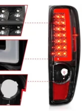Anzo USA LED Tail Lights w/ Light Bar Black Housing Chevrolet|GMC 2004-2012                                     - 311382 - Image 3