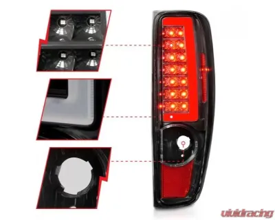 Anzo USA LED Tail Lights w/ Light Bar Black Housing Chevrolet|GMC 2004-2012 - 311382