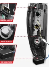 Anzo USA LED Tail Lights w/ Light Bar Black Housing Chevrolet|GMC 2004-2012                                     - 311382 - Image 4