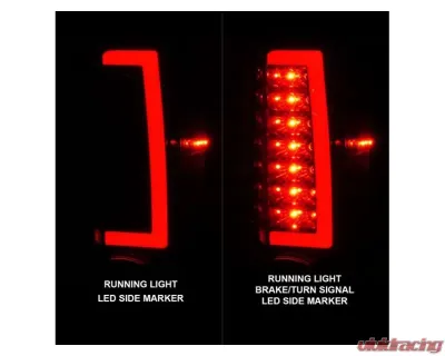 Anzo USA LED Tail Lights w/ Light Bar Black Housing Chevrolet|GMC 2004-2012 - 311382