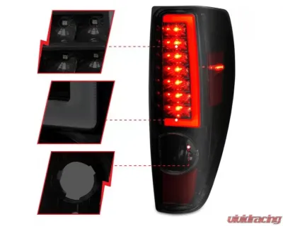 Anzo USA LED Tail Lights w/ Light Bar Black Housing Smoke Lens Chevrolet | GMC 2004-2012 - 311383