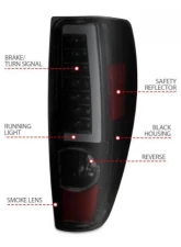 Anzo USA LED Tail Lights w/ Light Bar Black Housing Smoke Lens Chevrolet | GMC 2004-2012                                     - 311383 - Image 4