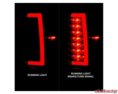Anzo USA LED Tail Lights w/ Light Bar Black Housing Smoke Lens Chevrolet | GMC 2004-2012 - 311383