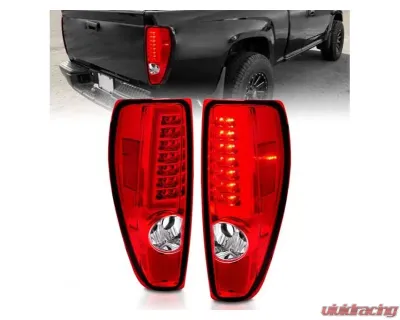 Anzo USA LED Tail Lights w/ Light Bar Chrome Housing Red/Clear Chevrolet|GMC 2004-2012 - 311384