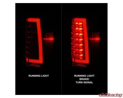 Anzo USA LED Tail Lights w/ Light Bar Chrome Housing Red/Clear Chevrolet|GMC 2004-2012 - 311384