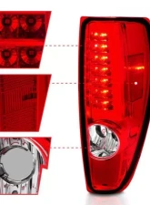 Anzo USA LED Tail Lights w/ Light Bar Chrome Housing Red/Clear Chevrolet|GMC 2004-2012                                     - 311384 - Image 3