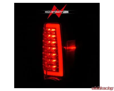 Anzo USA LED Tail Lights w/ Light Bar Chrome Housing Red/Clear Chevrolet|GMC 2004-2012 - 311384