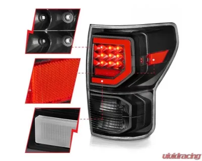 Anzo USA Full LED Tailights Black Housing Clear Lens G2 (w/C Light Bars) Toyota Tundra 2007-2013 - 311386