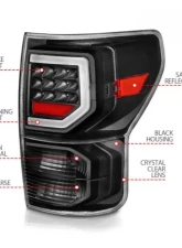 Anzo USA Full LED Tailights Black Housing Clear Lens G2 (w/C Light Bars) Toyota Tundra 2007-2013                                     - 311386 - Image 4