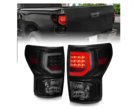 Anzo USA Full LED Tailights Black Housing Smoke Lens G2 (w/C Light Bars) Toyota Tundra 2007-2013