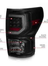 Anzo USA Full LED Tailights Black Housing Smoke Lens G2 (w/C Light Bars) Toyota Tundra 2007-2013                                     - 311387 - Image 3