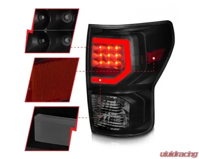 Anzo USA Full LED Tailights Black Housing Smoke Lens G2 (w/C Light Bars) Toyota Tundra 2007-2013 - 311387