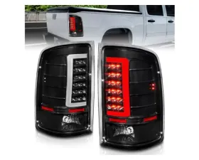 Anzo USA LED Tail Lights w/ Light Bar Black Housing Clear Lens GMC Sierra 2007-2013