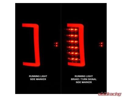 Anzo USA LED Tail Lights w/ Light Bar Black Housing Clear Lens GMC Sierra 2007-2013 - 311388