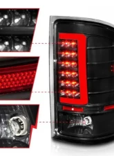 Anzo USA LED Tail Lights w/ Light Bar Black Housing Clear Lens GMC Sierra 2007-2013                                     - 311388 - Image 3