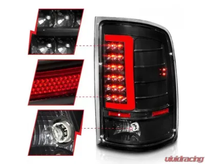 Anzo USA LED Tail Lights w/ Light Bar Black Housing Clear Lens GMC Sierra 2007-2013 - 311388