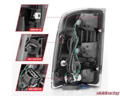 Anzo USA LED Tail Lights w/ Light Bar Black Housing Clear Lens GMC Sierra 2007-2013 - 311388