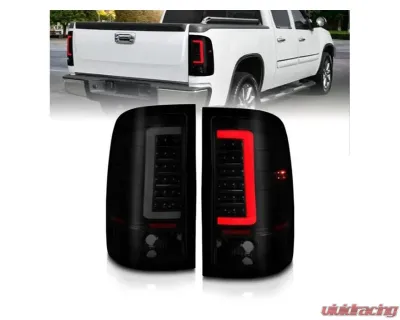 Anzo USA LED Tail Lights w/ Light Bar Black Housing Smoke Lens GMC Sierra 2007-2013 - 311389
