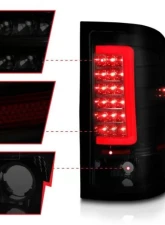 Anzo USA LED Tail Lights w/ Light Bar Black Housing Smoke Lens GMC Sierra 2007-2013                                     - 311389 - Image 3