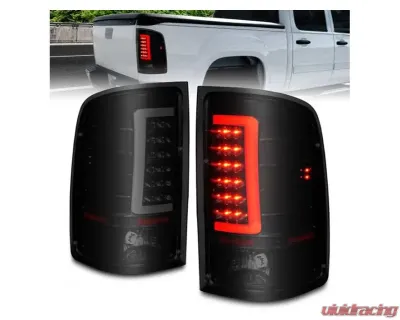 Anzo USA LED Tail Lights w/ Light Bar Black Housing Smoke Lens GMC Sierra 2007-2013 - 311389