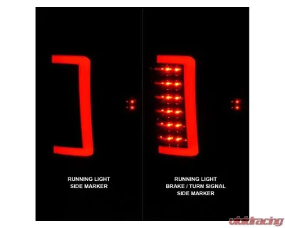 Anzo USA LED Tail Lights w/ Light Bar Black Housing Smoke Lens GMC Sierra 2007-2013 - 311389