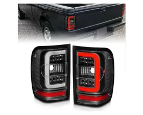 Anzo USA LED Tail Lights w/ Light Bar Black Housing Clear Lens Ford Ranger 2001-2011