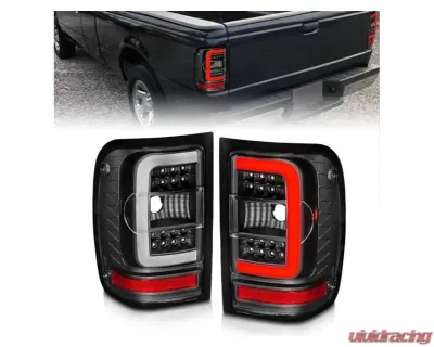 Anzo USA LED Tail Lights w/ Light Bar Black Housing Clear Lens Ford Ranger 2001-2011 - 311390