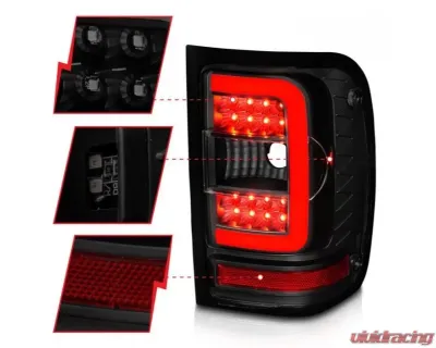 Anzo USA LED Taillights - Black Housing w/ Smoke Lens & Light Bar Ford Ranger 2001-2011 - 311391