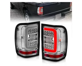 Anzo USA LED Tail Lights w/ Light Bar Chrome Housing Clear Lens Ford Ranger 2001-2011
